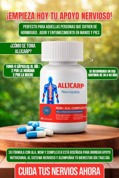 ALLICARP⭐⭐⭐⭐⭐Suplemento y Apoyo a la salud de los nervios